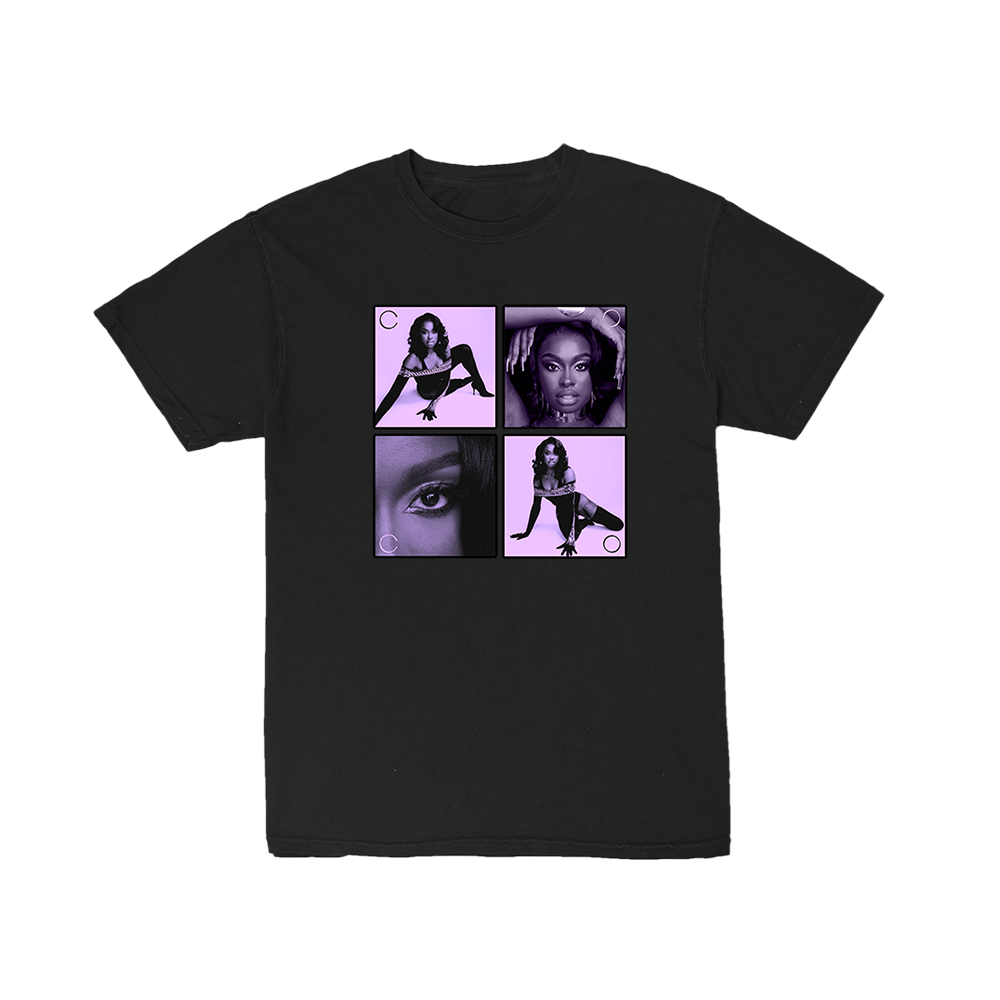 Coco Purple Photo T-Shirt in Black