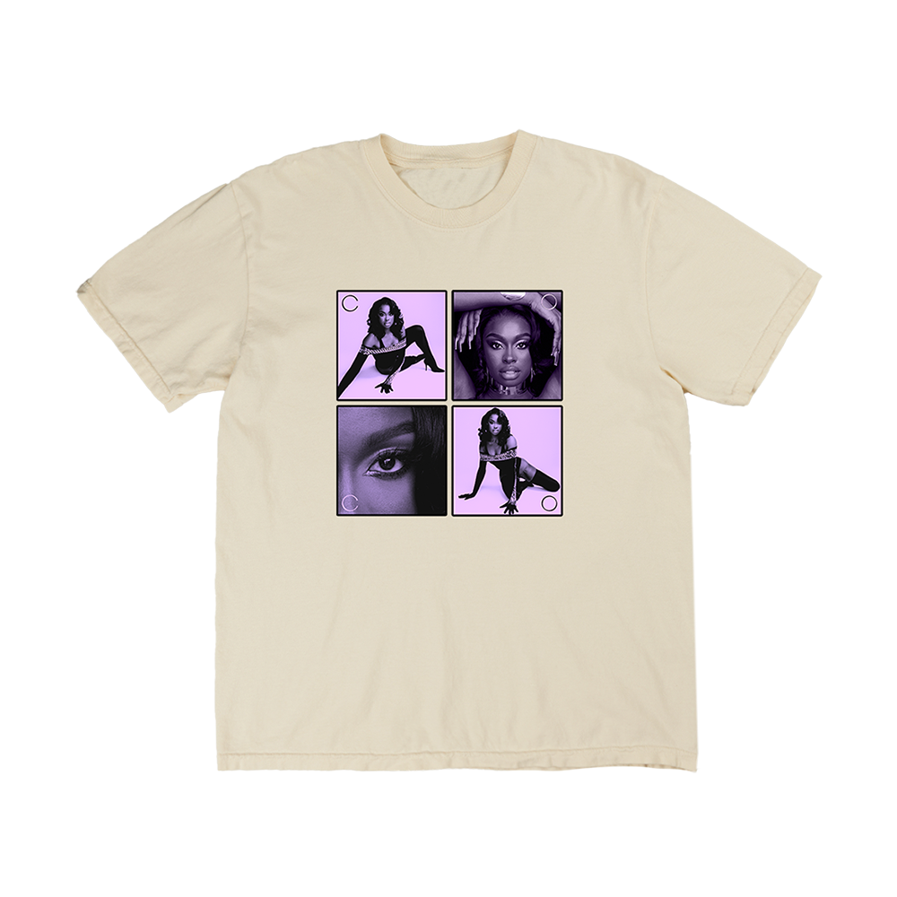 Coco Purple Photo T-Shirt in Ivory