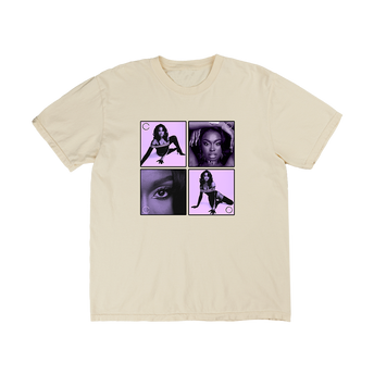 Coco Purple Photo T-Shirt in Ivory